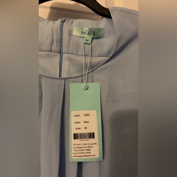 NEW WITH TAGS 
Carolina Blue Boutique Dress with Cream Embroidery on the bottom - Picture 3 of 3